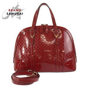 GUCCI Guccissima Red Enamel Handbag Shoulder Bag